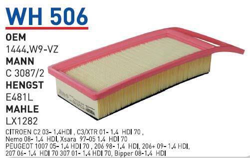 144.W9 Peugeot Cıtroen Çanta Hdi Hava Filtresi Wunder - 1