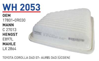 17801-0R030 Toyota D4D 07-Auris D4D Üçge Hava Filitresi Wunder - WUNDER