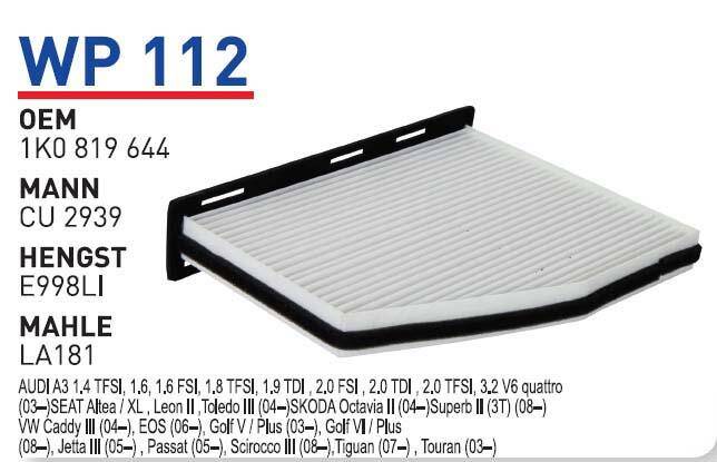 1K0819644 Volkswagen Golf V Jetta Klima Filtresi Wunder - 1