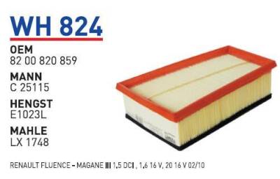 8200820859 Renault Fluence Hava Filitresi Wunder - WUNDER