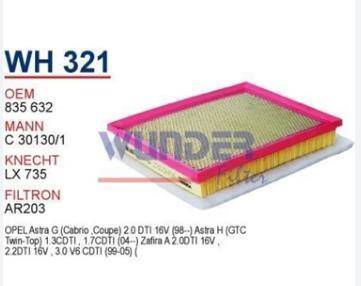 835632 Opel Astra H Hava Filtresi Wunder WH321 - WUNDER