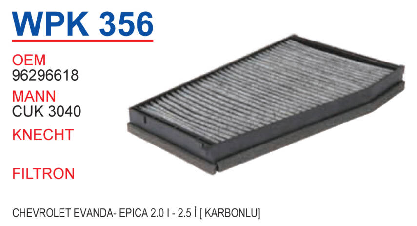96327366 Chevrolet Epıca Klima Filitresi Karbonlu Wpk356 - 1