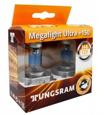 Ampul Far H4 12V 55W %30 Beyaz %150 Fazla Işık Tungsram - 1