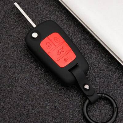 Anahtar Kılıfı Kabı Lüx Deri Anahtarlıkiçinde Ful Set Opel Chevrolet Kırmızı - 3