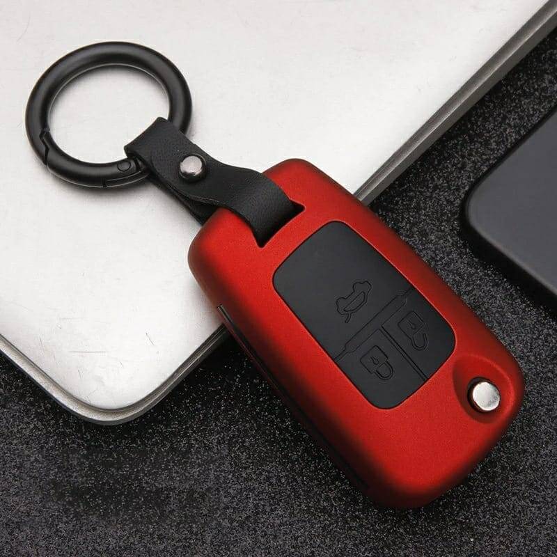 Anahtar Kılıfı Kabı Lüx Deri Anahtarlıkiçinde Ful Set Opel Chevrolet Kırmızı - 9