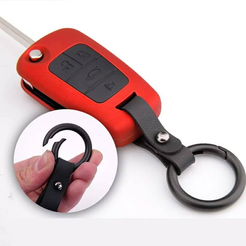 Anahtar Kılıfı Kabı Lüx Deri Anahtarlıkiçinde Ful Set Opel Chevrolet Siyah - 8