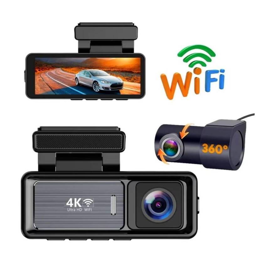 Araç Kayıt Kamerası Yol ve Araç İçi Wifi 4K +24 Saat Kayıt Enerji Modülü - 5