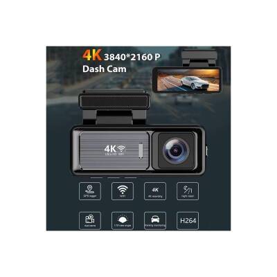 Araç Kayıt Kamerası Yol ve Araç İçi Wifi 4K +24 Saat Kayıt Enerji Modülü - 6