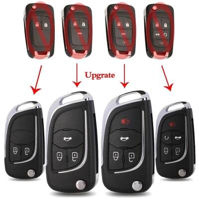 Aveo Cruze Kromlu Yeni Tip Anahtar Kabı Hb 2 Buton - 1