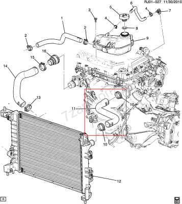 Aveo T300 Radyatör Alt Hortum Giriş 1.2-1.4 Gm - GM