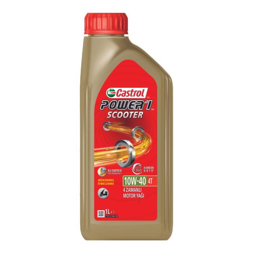Castrol POWER1 Scooter 4T 10W-40 1 Litre Motosiklet Yağı - 1