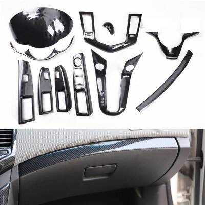 Chvrolet Cruze 7D Karbon Fiber İç Göğüs Torpido Kaplama Set 10 Parça - 4