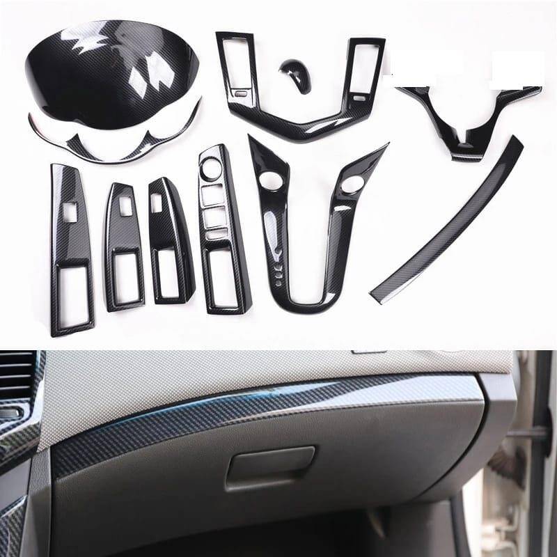 Chvrolet Cruze 7D Karbon Fiber İç Göğüs Torpido Kaplama Set 10 Parça - 4
