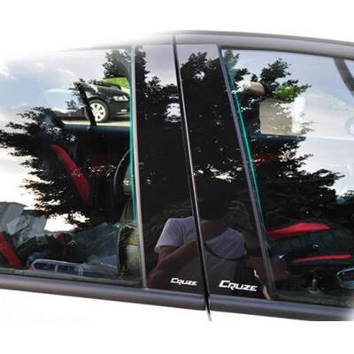Cruze Kapı Direk Kaplaması Metal Yeni 8 Parça Titanyum Parlak Siyah - 1