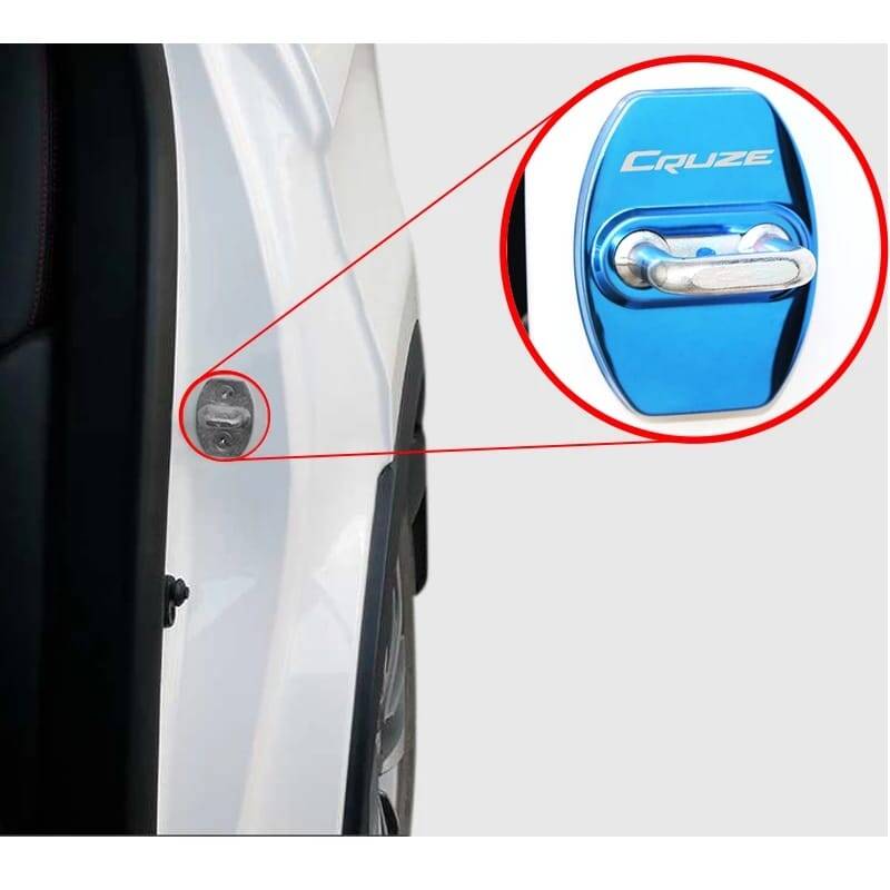 Cruze Kapı Kilit Koruma Kapağı 4 Prc Siyah - 6
