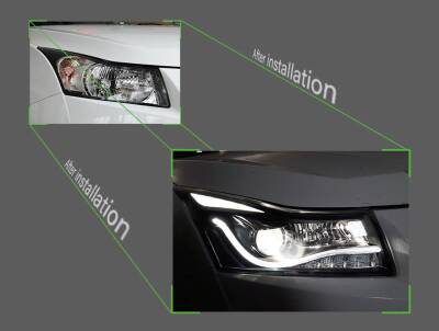 Cruze Kaşlı Bi Xenon Far Seti Sağ Sol - 3