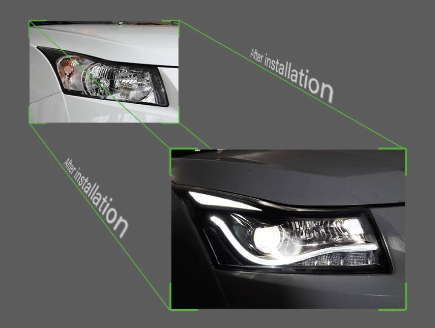 Cruze Kaşlı Bi Xenon Far Seti Sağ Sol - 3