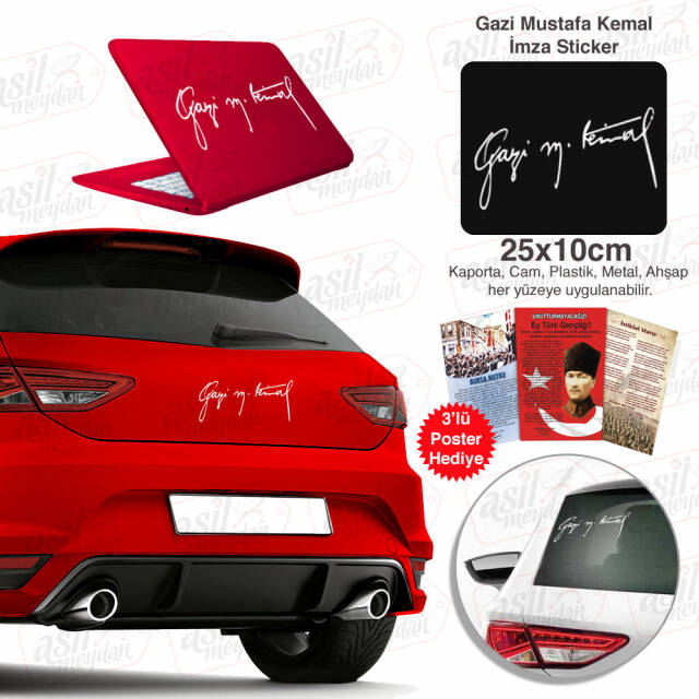 Gazi Mustafa Kemal İmza Sticker - 3