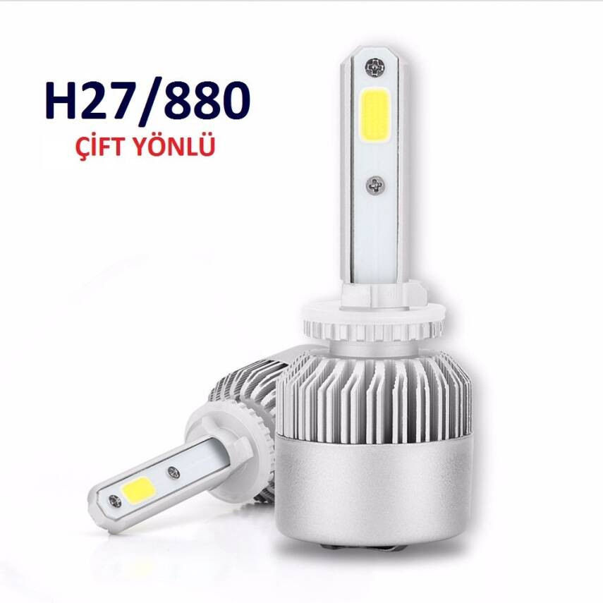 H27 Led Xenon 10800 Lümen 2 Li Takım Set Şimşek Etkili - 1