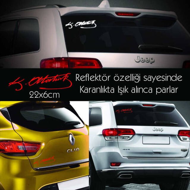 K. Atatürk İmzası Sticker 3 Renk - 1
