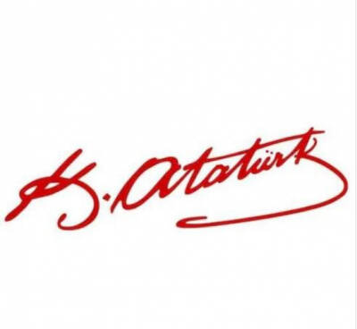 K. Atatürk İmzası Sticker 3 Renk - 3