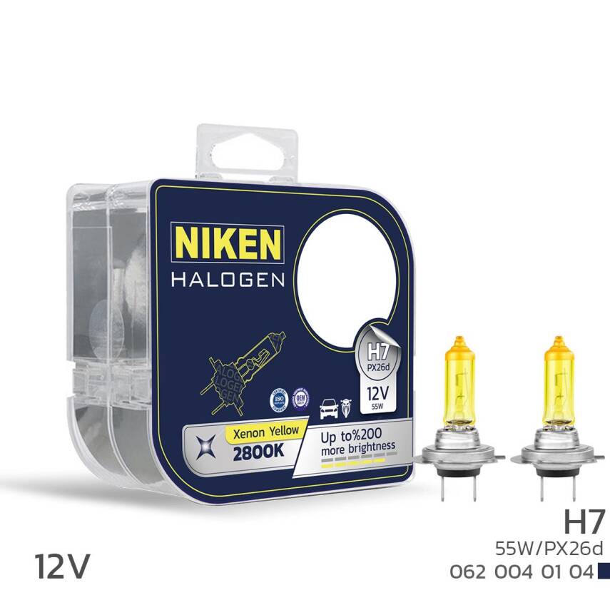 Niken 12V H7 55W Sarı Işık Ampul PX26d 2800K - 1