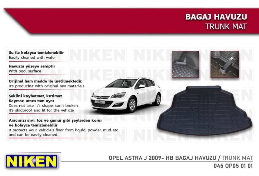 Opel Astra J 2009 Hb Bagaj Havuzu Niken - 1