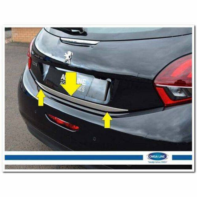 Peugeot 208 Bagaj Alt Krom Çıta Omsa - 1