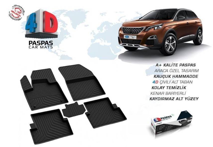 Peugeot 3008 Iı 4D Paspas Siyah Omsa 2016- - 1