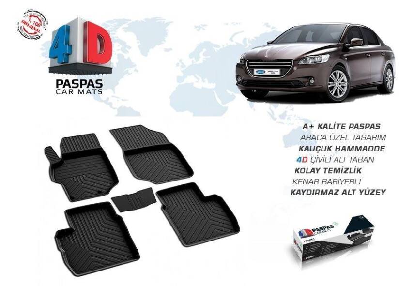 Peugeot 301 4D Paspas Siyah Omsa 2013- - 1