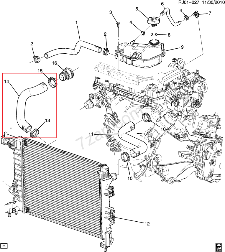 Radyatör Hortumu Üst T300 Aveo 1.2 1.4 Gm Orjinal - 1