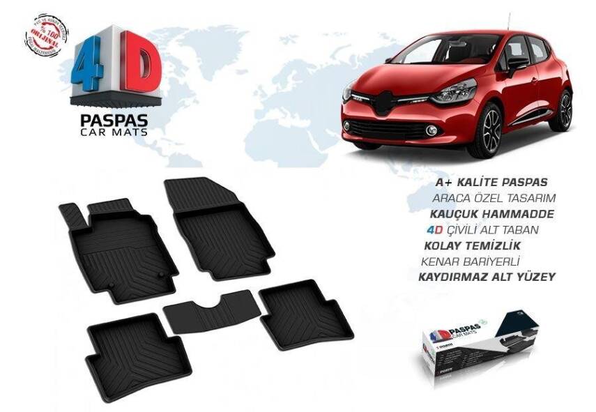 Renault Clio 4 4D Paspas Siyah Omsa 2012- - 1
