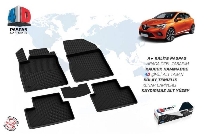 Renault Clio 5 4D Paspas Siyah Omsa 2019- - 1