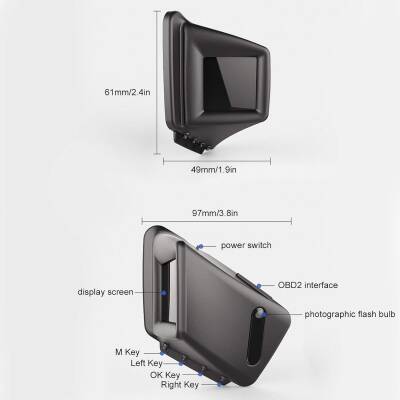 Sanal Gösterge Paneli Hud Head Up Display Obd Sistem Yan Direk Obd - 5