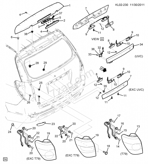 Spoiler Arka Bagaj Üstü Captiva C100 C140 Komple - 7