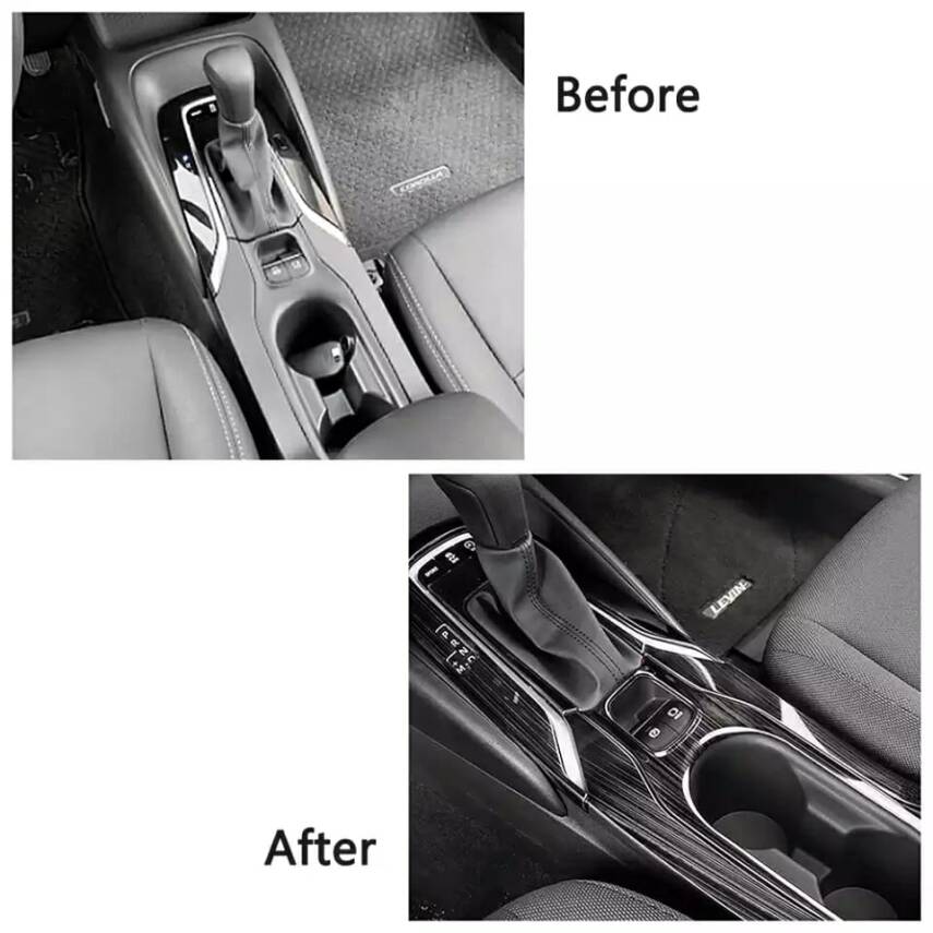 Toyota Corolla 2019 Sonrası E210 Kasa Vites Etrafı Kaplama Set Gri - 7