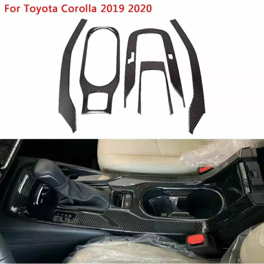 Toyota Corolla 2019 Sonrası E210 Kasa Vites Etrafı Kaplama Set Siyah - 2