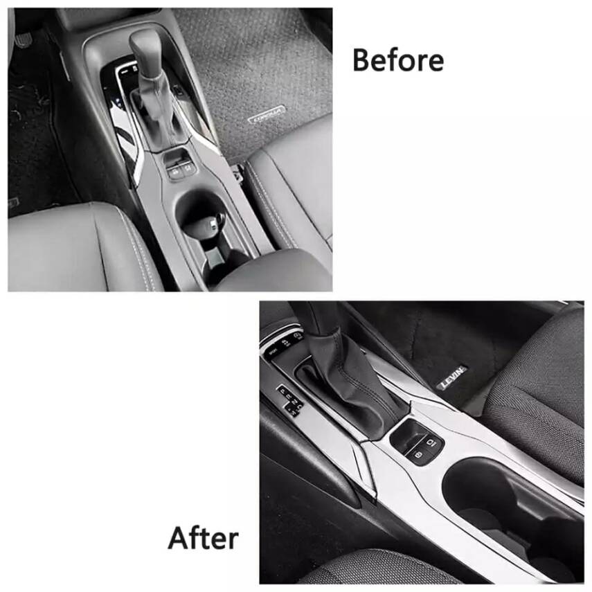 Toyota Corolla 2019 Sonrası E210 Kasa Vites Etrafı Kaplama Set Siyah - 8