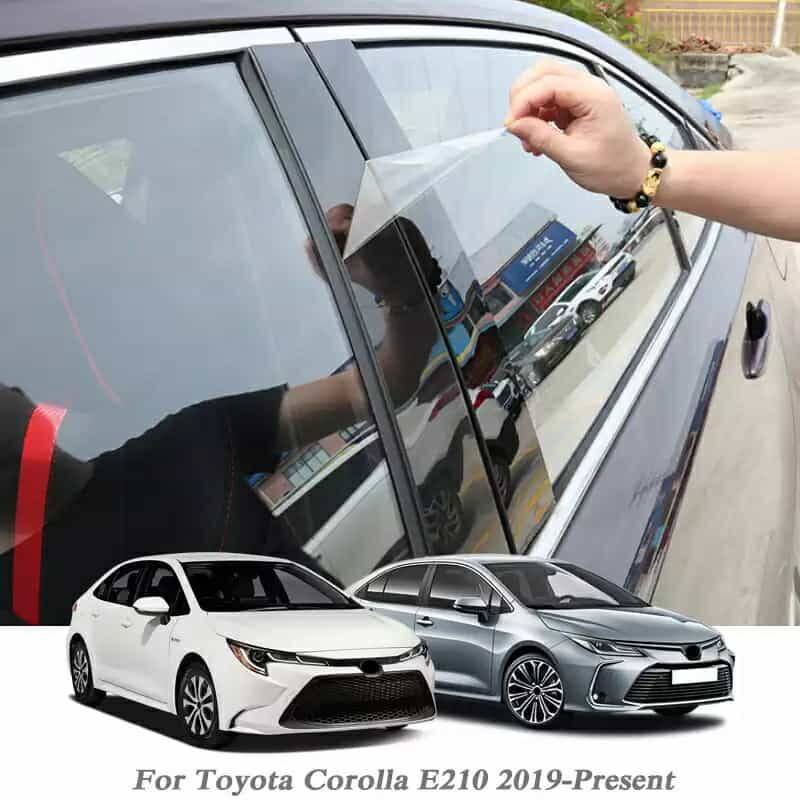 Toyota Corolla 2019 Sonrası Piano Black Kapı Direk Kaplaması 16 Prc - 1