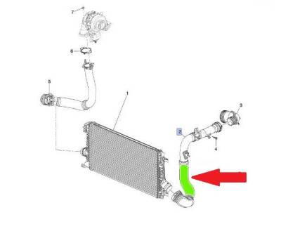 Turbo Borusu Giriş Sol Akü Taraf Ara Parça 2.0Cruze İthal 95275281 - 3