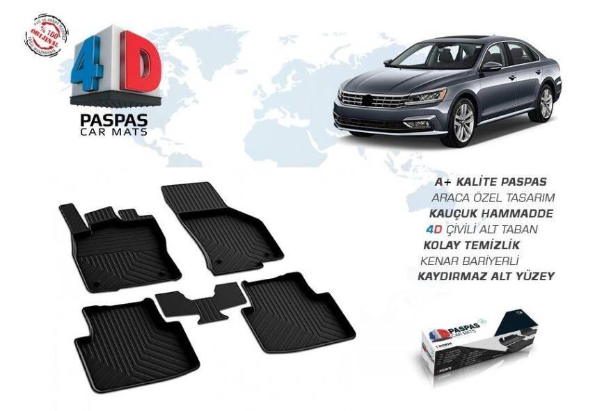 Volkswagen Passat B8 4D Paspas Siyah Omsa 2015- - 1