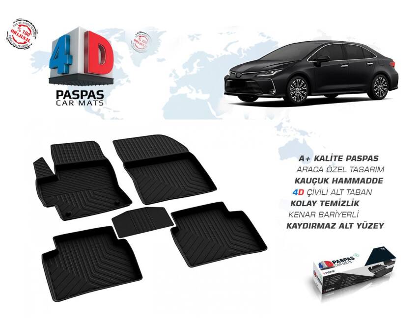 Yeni Corolla 2019 Sonrası 4D Havuzlu Paspas Omsa - 1